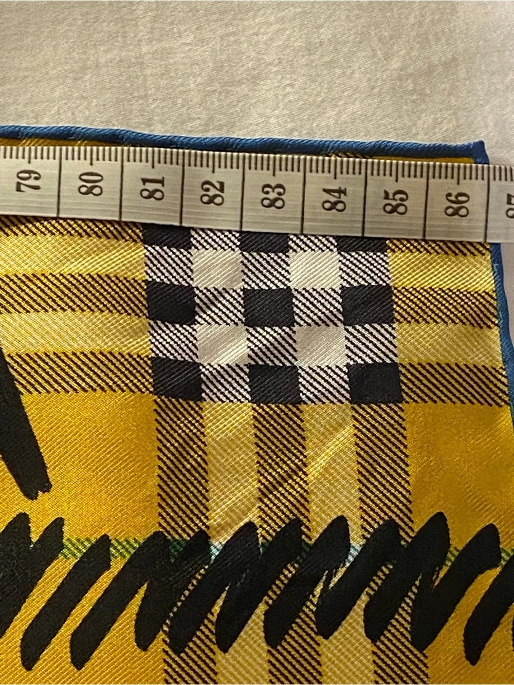 Burberry Yellow, Blue & Black Graphic Silk Scarf
